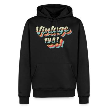 Vintage Jahrgang 1981 Geburtstag - Männer Premium Bio Hoodie - Schwarz - Vorne - Nico (187cm)