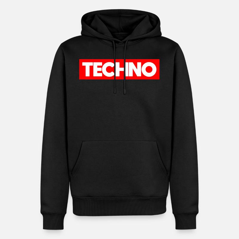 Techno - Techno music - Symbol - Männer Premium Bio Hoodie - Schwarz