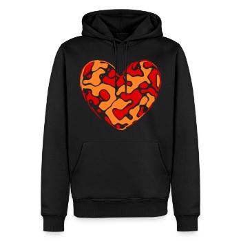 orangenes Herz Herzen Geschenk Muttertag Mutter - Männer Premium Bio Hoodie - Schwarz - Vorne - Nico (187cm)