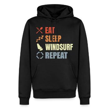 Windsurfer Routine - Männer Premium Bio Hoodie - Schwarz - Vorne - Nico (187cm)