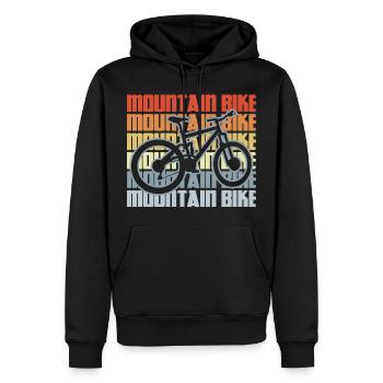 VTT vintage - Sweat à capuche Premium bio Homme - noir - Devant - Nico (187cm)