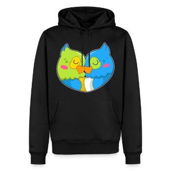 Amour de perroquet - Sweat à capuche Premium bio Homme - noir - Devant - Nico (187cm)