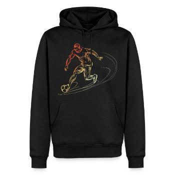 Fußballspieler Skizze Vintage - Männer Premium Bio Hoodie - Schwarz - Vorne - Nico (187cm)