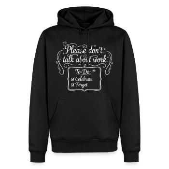S’il vous plaît, ne parlez pas de travail - Sweat à capuche Premium bio Homme - noir - Devant - Nico (187cm)
