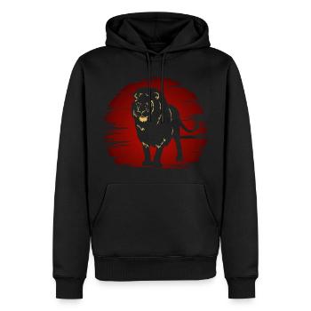 Löwe im Dunkeln - Männer Premium Bio Hoodie - Schwarz - Vorne - Nico (187cm)