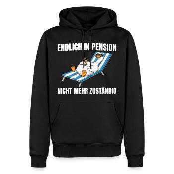 Pensionär Gans - Nicht mehr zuständig Pension - Männer Premium Bio Hoodie - Schwarz - Vorne - Nico (187cm)