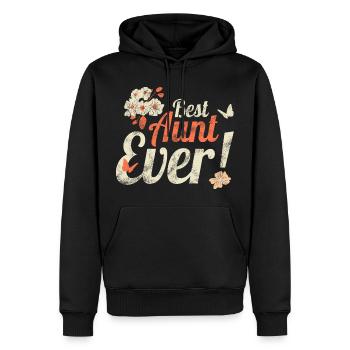 Tante Design Best Aunt Ever Vintage Geschenk - Männer Premium Bio Hoodie - Schwarz - Vorne - Nico (187cm)