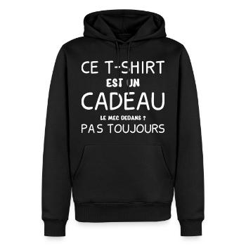 Homme Tshirt Cadeau Humour Couple Mec  - Sweat à capuche Premium bio Homme - noir - Devant - Nico (187cm)