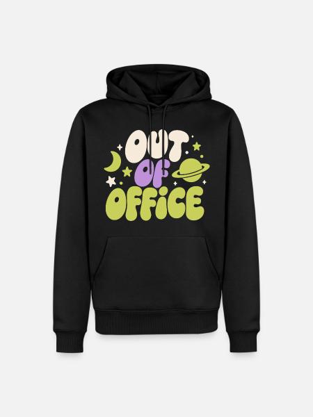 Out of Office – Weltraum-Spruch - Männer Premium Bio Hoodie - Schwarz