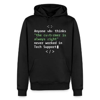 Tech Support Humor für Kundendienst - Männer Premium Bio Hoodie - Schwarz - Vorne - Nico (187cm)
