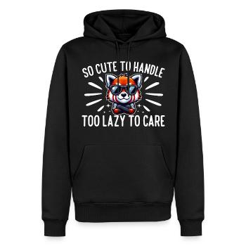 SI MIGNON À MANIPULER, TROP PARESSEUX POUR S’EN SOUCIER - Sweat à capuche Premium bio Homme - noir - Devant - Nico (187cm)