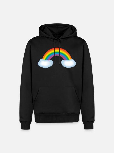 Rainbow & clouds - Men’s Premium Organic Hoodie - black