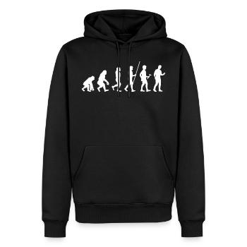 Evolution Smartphone Generation - Männer Premium Bio Hoodie - Schwarz - Vorne - Nico (187cm)