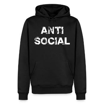 Anti Social - Men’s Premium Organic Hoodie - black - Front - Nico (187cm)