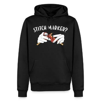 Stitch Marker? Knitting - Men’s Premium Organic Hoodie - black - Front - Nico (187cm)