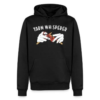 Yarn Whisperer Knitting - Männer Premium Bio Hoodie - Schwarz - Vorne - Nico (187cm)