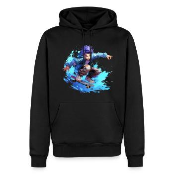 Anime Skater - Sweat à capuche Premium bio Homme - noir - Devant - Nico (187cm)