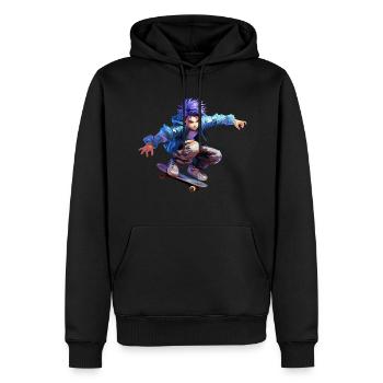 Anime Skater - Sweat à capuche Premium bio Homme - noir - Devant - Nico (187cm)
