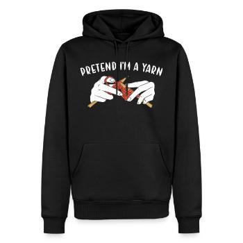 Faire semblant d'être un fil à tricoter - Sweat à capuche Premium bio Homme - noir - Devant - Nico (187cm)