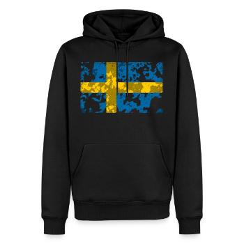 Schweden Vintage - Männer Premium Bio Hoodie - Schwarz - Vorne - Nico (187cm)