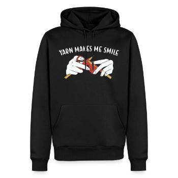 Le fil me fait sourire Tricoter - Sweat à capuche Premium bio Homme - noir - Devant - Nico (187cm)