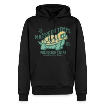Le Maître du temps - Sweat à capuche Premium bio Homme - noir - Devant - Nico (187cm)