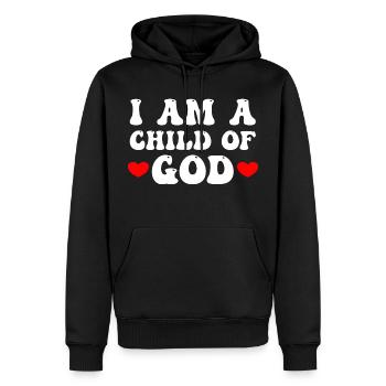 Je suis un enfant de Dieu - Sweat à capuche Premium bio Homme - noir - Devant - Nico (187cm)