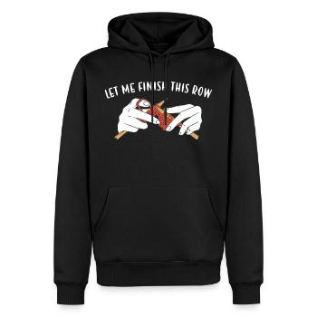 Let Me Finish This Row Knitting - Men’s Premium Organic Hoodie - black - Front - Nico (187cm)