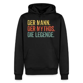Mann Mythos Legende - Männer Premium Bio Hoodie - Schwarz - Vorne - Nico (187cm)