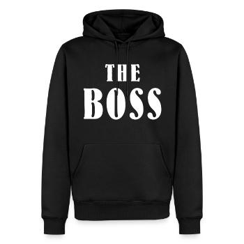 Der Chef Die wahre Bossmutter - Männer Premium Bio Hoodie - Schwarz - Vorne - Nico (187cm)