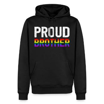 Frère fier - Sweat à capuche Premium bio Homme - noir - Devant - Nico (187cm)