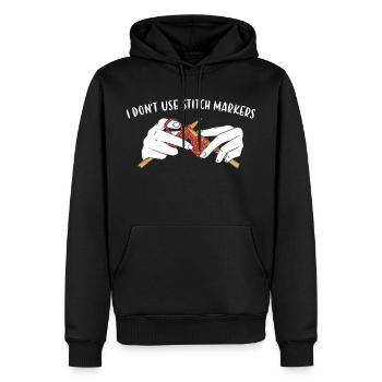 I Don't Use Stitch Markers Knitting - Men’s Premium Organic Hoodie - black - Front - Nico (187cm)