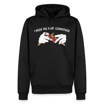 J’ai besoin de la fée marraine tricotant - Sweat à capuche Premium bio Homme - noir - Devant - Nico (187cm)
