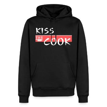 Embrassez le cuisinier. Embrasser le cuisinier Drôle en disant Nourriture - Sweat à capuche Premium bio Homme - noir - Devant - Nico (187cm)
