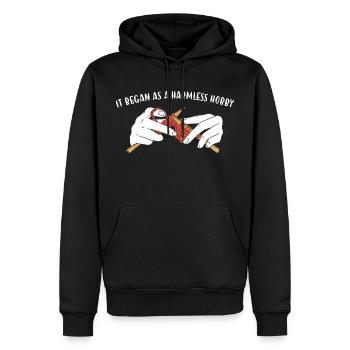 Cela a commencé comme un tricot de passe-temps inoffensif - Sweat à capuche Premium bio Homme - noir - Devant - Nico (187cm)