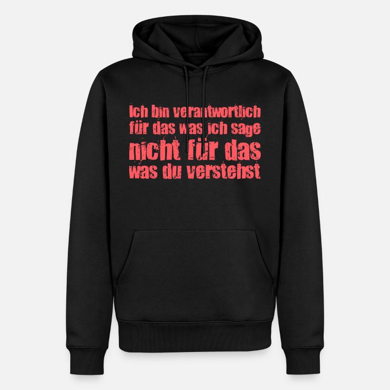 lustiger Spruch - Männer Premium Bio Hoodie - Schwarz