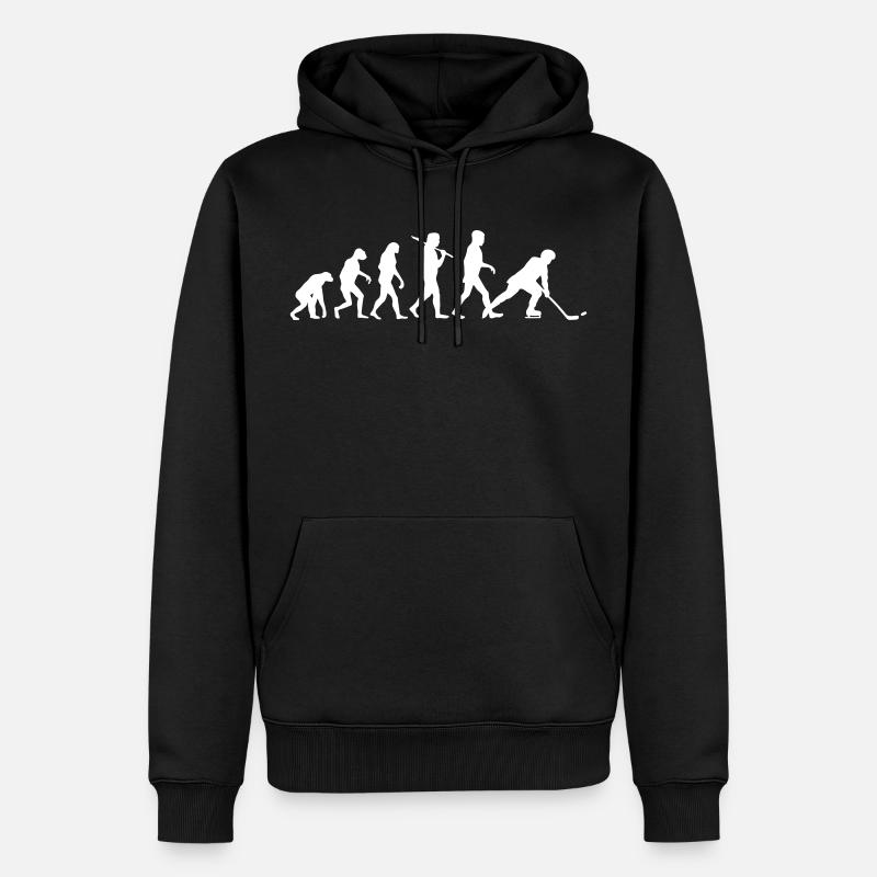 Evolution Eishockey - Männer Premium Bio Hoodie - Schwarz