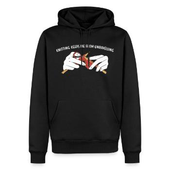 Knitting Keeps Me From Unraveling Knitting - Men’s Premium Organic Hoodie - black - Front - Nico (187cm)