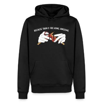 Parce que le fil est flippant tricot génial - Sweat à capuche Premium bio Homme - noir - Devant - Nico (187cm)