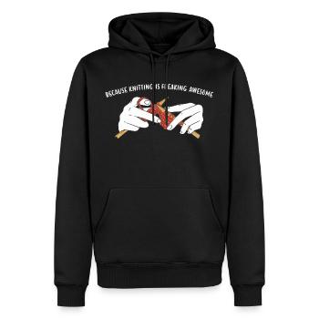 Because Knitting Is Freaking Awesome Knitting - Men’s Premium Organic Hoodie - black - Front - Nico (187cm)