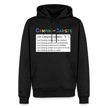 Camping-cariste Humour Camping-car Homme Et Femme - Sweat à capuche Premium bio Homme - noir - Devant - Nico (187cm)
