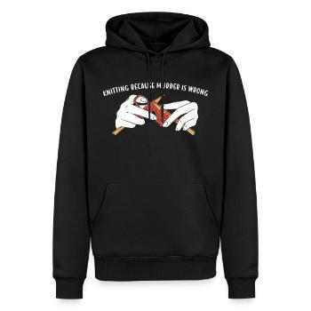 Knitting Because Murder Is Wrong Knitting - Men’s Premium Organic Hoodie - black - Front - Nico (187cm)