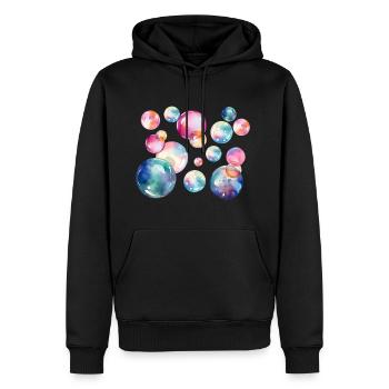 Dreambubbles - Männer Premium Bio Hoodie - Schwarz - Vorne - Nico (187cm)