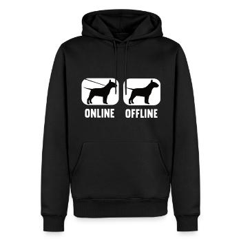 En ligne hors ligne Bull Terrier Chiens Chien Race de chien - Sweat à capuche Premium bio Homme - noir - Devant - Nico (187cm)