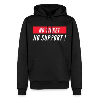 No ticket no support! EDV IT Informatiker Spruch - Männer Premium Bio Hoodie - Schwarz - Vorne - Nico (187cm)