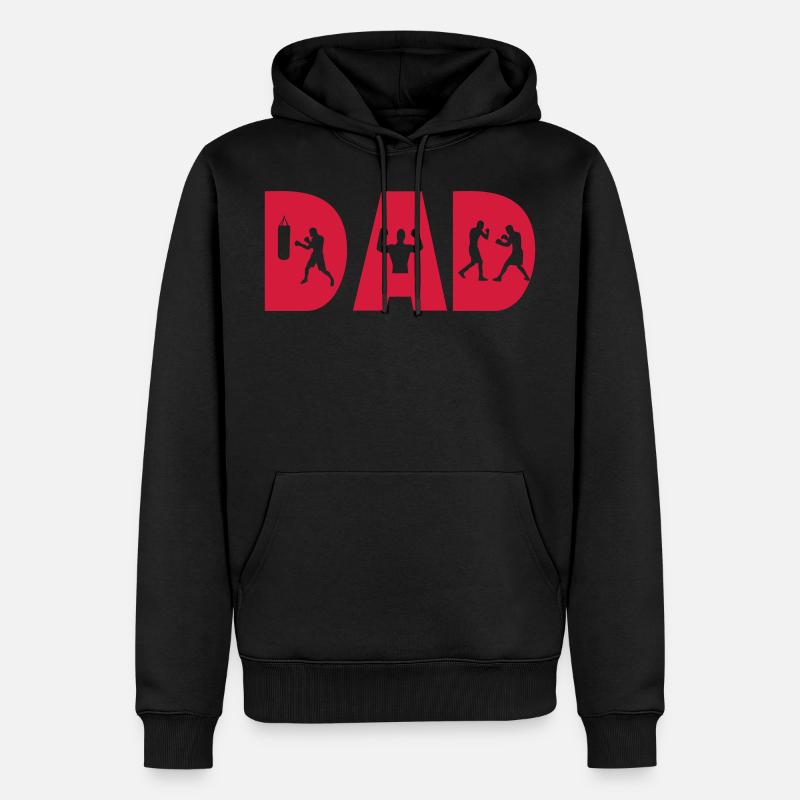 DAD boxe - Sweat à capuche Premium bio Homme - noir