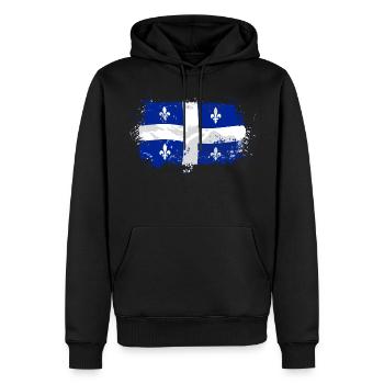 Quebec Flag - Männer Premium Bio Hoodie - Schwarz - Vorne - Nico (187cm)