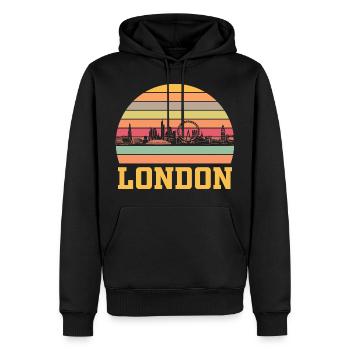 London Skyline - Männer Premium Bio Hoodie - Schwarz - Vorne - Nico (187cm)