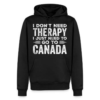 I Don't Need Therapy I Just Need To Go To Canada - Sweat à capuche Premium bio Homme - noir - Devant - Nico (187cm)