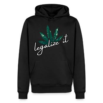 Legalize Marihuana Cannabis Weed Ganja Mary Jane - Männer Premium Bio Hoodie - Schwarz - Vorne - Nico (187cm)